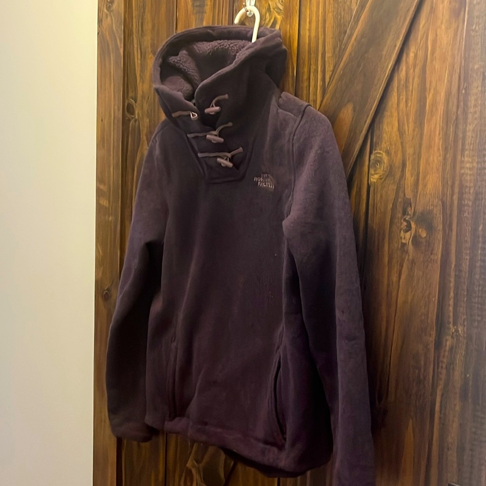 North Face Eggplant Color Fleece Hoodie